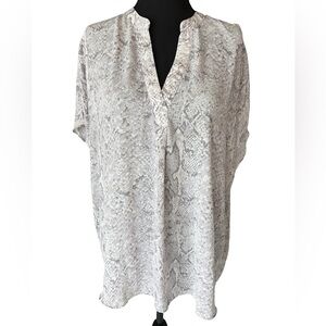 Carolina Belle Neutral Snake-Print V-Neck Tunic